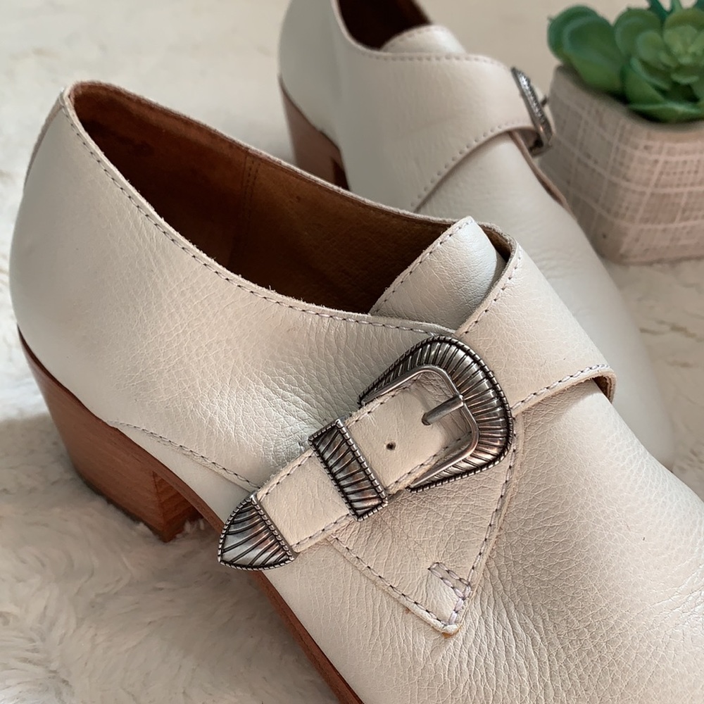 Frye white Ellen Buckle Monk leather western short bootie - Picture 8 of 15
